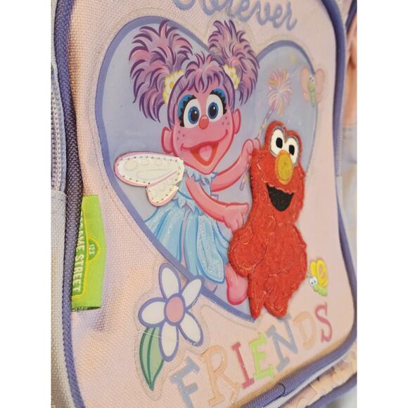 Vintage Sesame Street Rolling Backpack Abby Cadabby & Elmo Purple Retro Toddler - Picture 3 of 10